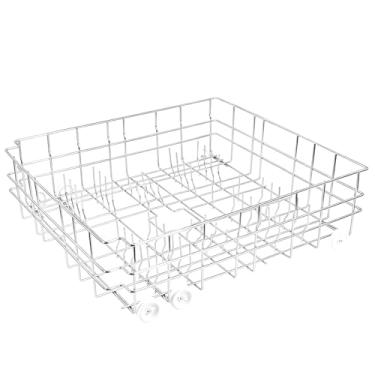 Imagem de Upgrade W10139223 Rack inferior para lava-louças, aço inoxidável 304 com 6 rodas, projetado para uma máquina de lavar louça embutida de 58 cm