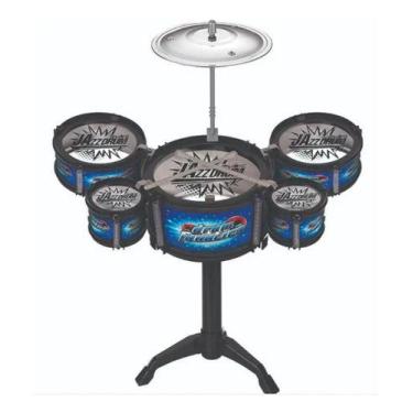 Imagem de Bateria Infantil Musical Azul Mini Art Brink 8 Peças