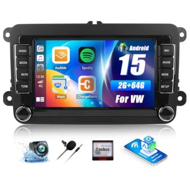 Imagem de Android 13 Double Din GPS Rádio estéreo para carro, tela sensível ao toque, reprodutor de música veicular com Bluetooth, GPS e receptor de rádio FM, sistema de atualização, reprodutor especializado