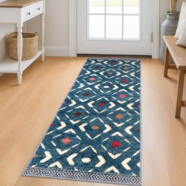 Imagem de KILOCOCO Tapetes de corredor de cozinha tapete de corredor lavável tapete de corredor antiderrapante envelhecido tapete de lavanderia, tapete de pilha baixa corredor para entrada/quarto/cozinha/sala