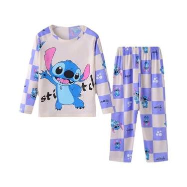 Imagem de Conjunto De Pijamas Para Crianças Com Manga Longa Para Meninos E Menin