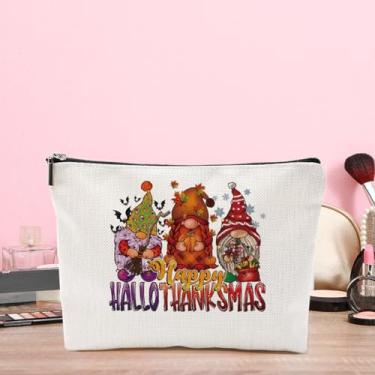 Imagem de Bolsa de maquiagem de Dia das Bruxas, Natal, Ação de Graças, presentes engraçados para amigas, mulheres, meninas, bolsas de cosméticos