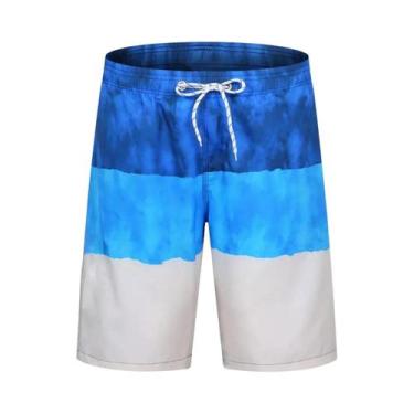 Imagem de Bermudas Masculinas Coloridas Com Estampa Gráfica Em Gradiente, Impres