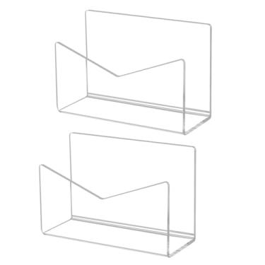 Imagem de SUNGOOYUE Organizador de Correio Acrílico, 2 Peças de Suporte de Carta Transparente para Mesa Com Slots de 2,5 Polegadas de Largura, Pasta de Arquivo Elegante e Porta-envelopes para Escola