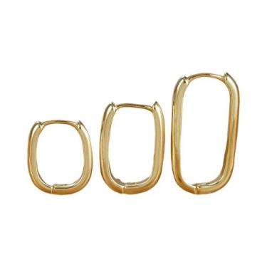 Imagem de Conjunto De Brincos Minimalistas Em Forma De Quadrado Para Mulheres, 3