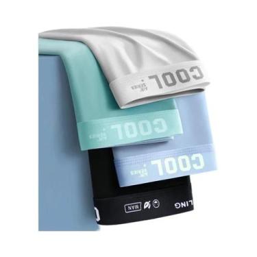 Imagem de Shorts Boxer De Seda Gelada Para Homens Tamanho plus L-6XL 4 Peças Ant