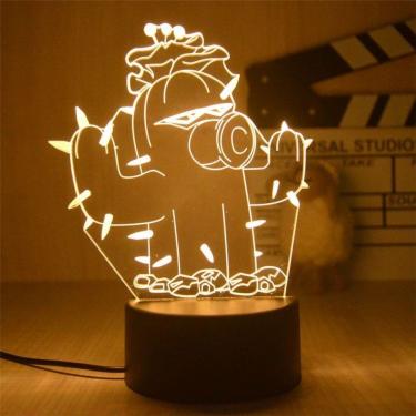 Imagem de Luz noturna Plants Vs Zombies 3D recarregável USB com base