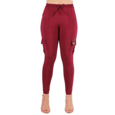 Imagem de Calça Jogger Wolfox Bengaline Com Bolso e Elástico Pronta Entrega, Vin