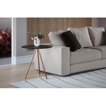 Imagem de Mesa Lateral Gabriela Cobre Tampo Preto - House Design