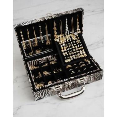 Imagem de MALETA SEMIJOIAS Completo com kit 70pçs Folheadas Ouro18k e Prata - @A