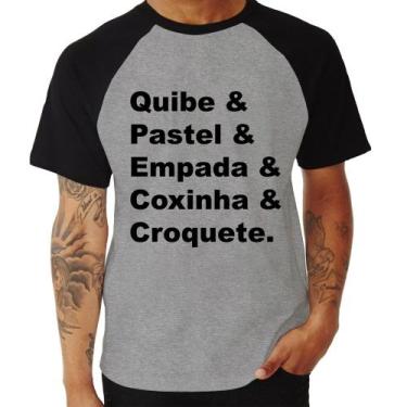 Imagem de Camiseta Raglan Quibe & Pastel & Coxinha & Empada & Croquete - Foca na