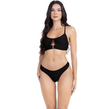 Imagem de Biquini Feminino 3D Com Aro Detalhe em U Amarração Cruzada - HYPE MODA