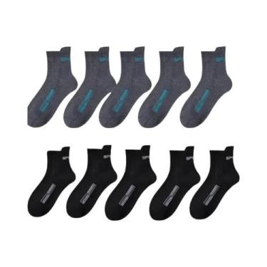 Imagem de Meias Esportivas Casuais Masculinas De Algodão Respirável E Absorvente