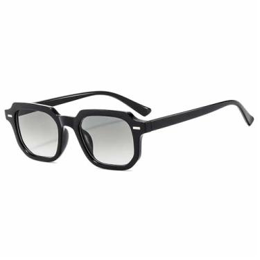 Imagem de Óculos de Sol Femininos com Estampa de Leopardo Punk e Rebites, Armação Pequena, Proteção UV400, Ideais para Esportes ao Ar Livre, Corrida e Ciclismo, Preto com Degradê Verde