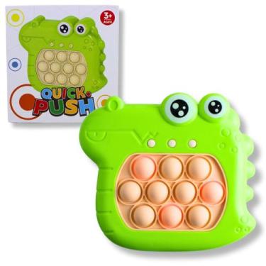 Imagem de Pop It Crocodilo Puzzle Quick Push Anti Stress Eletrônico 13,5x12x5,5 