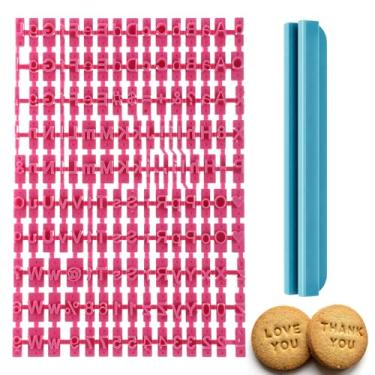 Imagem de Carimbos de argila, alfabeto, números e símbolos, conjunto de carimbos DIY feito à mão molde de argila de polímero mini ferramentas de polímero de cerâmica cortador de gravação de bolo de biscoito