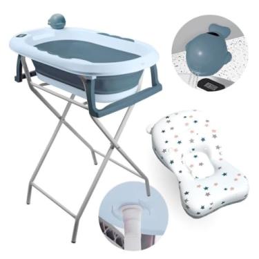 Imagem de Banheira Infantil Dobrável Tibaby Com Suporte E Termômetro