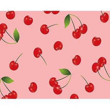 Imagem de Wofawofa Pano de fundo de cereja para fotografia 1,5 x 7,5 m de frutas, papel de parede de cor sólida para chá de bebê, meninas, aniversário, bolo, esmagamento, casamento, aniversário, estúdio