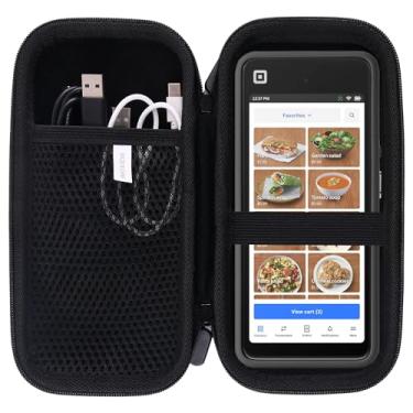Imagem de JINMEI Estojo de armazenamento rígido de EVA compatível com portátil quadrado - caixa de armazenamento de viagem protetora para máquina de cartão de crédito POS portátil (preto)