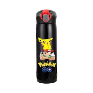 Imagem de Garrafa Térmica De Aço Inoxidável Pikachu 460ml Com Canudo Para Crianç