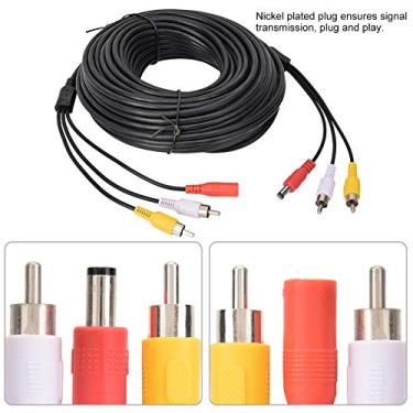 Imagem de Dioche CABO DE EXTENSÃO 3 EM 1 LINHA DE CABO DE ALIMENTAÇÃO DE ÁUDIO VÍDEO PARA CFTV MONITOR DE CÂMERA DE VISUALIZAÇÃO TRASEIRA DE COR DUPLA PLUGUE DE ALIMENTAÇÃO EMI RFI (Linha de monitoramento 20