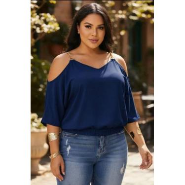 Imagem de Blusa Femenina Viscolaycra Ombro Vazado De Corrente Alcinha - modanasc