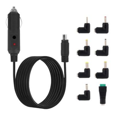 Imagem de Conjunto de Cabo de Alimentação para Carro 12V, Reutilizável Cabo Alimentação com 8 Conectores CC para Tomada Isqueiro Compatível com DVD Player DVR Automotivo, GPS, Alto-Falante Bluetooth, etc.