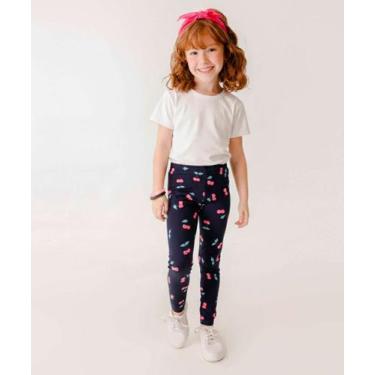 Imagem de Calça Infantil Legging Cerejas Marisa Tam 4 a 10 Azul-66226, Azul, 10