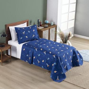 Imagem de Colcha Bouti Kids Solteiro 02 Peças - Bia Enxovais, Galáxia