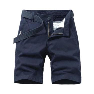 Imagem de Bermudas De Trabalho Masculinas De Verão Em Algodão Fino Com Múltiplos