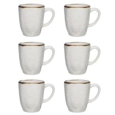 Imagem de Conjunto Jogo 6 Canecas Xícaras Oxford Ryo Maresia 380 ml Cerâmica