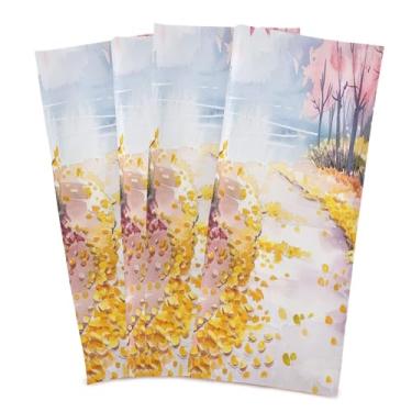 Imagem de xigua Conjunto de 6 panos de prato de cozinha com árvores de flores florescentes, macias e altamente absorventes de secagem rápida para limpeza de pratos e limpeza à mão, 71 x 45 cm