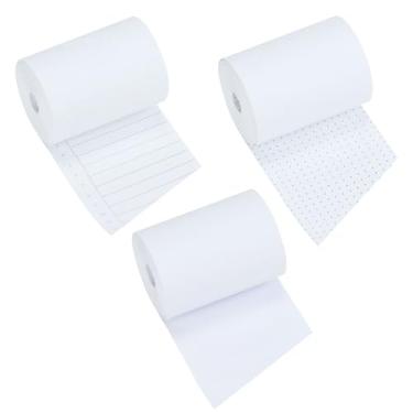 Imagem de Multibey Refil de rolos de papel 3 em 1, conjunto de rolos adesivos de 5 cm de largura - papel de notas adesivas para lista de compras de mesa, compatível com suporte de rolo de madeira de 5 cm para