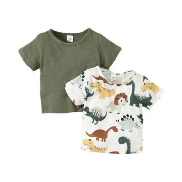 Imagem de Camiseta De Dinossauro Para Bebês Recém-nascidos, 2 Peças, Moda Verão,
