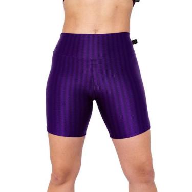 Imagem de short poliamida 3d cintura alta meia coxa - ASHYC, Violeta, GG/44