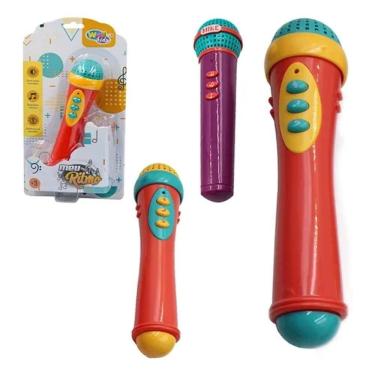 Imagem de Microfone Infantil Musical Luz Som Brinquedo Educativo Pilha