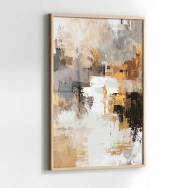 Imagem de Quadro com Moldura e Acrilico Cristal Vidro Abstrato Pintura para Sala