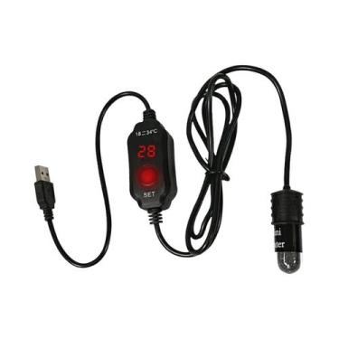 Imagem de Aquecedor De Aquário Mini De 10W Para Tanque De Peixes Pequeno Com Dis