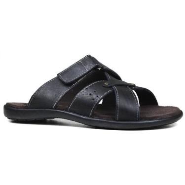 Imagem de Chinelo Masculino De Couro Preto - 10C5001LTPTO - Youth Class, Preto, 