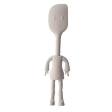 Imagem de Espátula Pão Duro Boneco 19cm Silicone Branco Wincy