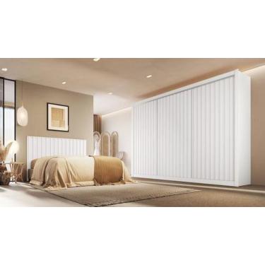 Imagem de Guarda-roupa Casal Ripado 3 Portas e 6 Gavetas 100% Mdf York 3r - Móve