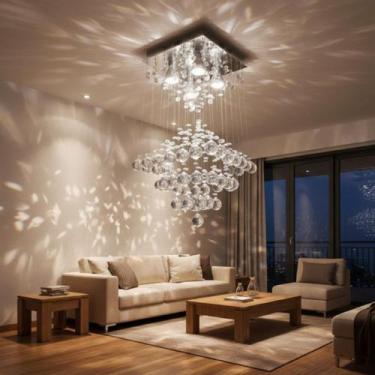 Imagem de Lustre Para Sala, Quarto, Cozinha, Cristal K9 Base 30x30 - - Lustres B