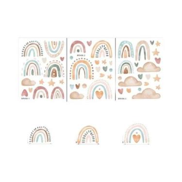 Imagem de Adesivos De Parede Coloridos De Arco-íris, 3 Peças, Estilo Boho, Decor