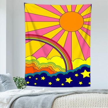 Imagem de Tapeçaria abstrata, microtecido de parede solar, 150x130cm, decoração 