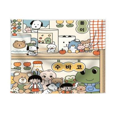 Imagem de Tapeçaria de parede Chibis Marukos chans Aesthetic 150x130cm - yiweisa