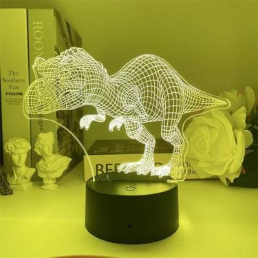 Imagem de Dinossauros LED 3D com luz noturna que mudam de cor para crianças - Yi
