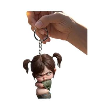 Imagem de Chaveiro De Acrílico Fofo Em Formato De Menina 2D Plano, Presente De F