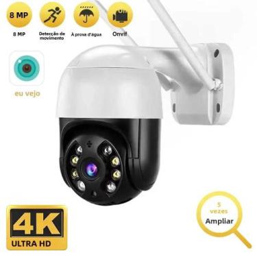 Imagem de Câmera IP PTZ Wifi 4K 8MP Para Exterior Com Zoom Digital 4X, Detecção 