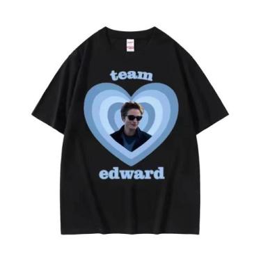 Imagem de Camiseta Masculina Y2k Twilight Team Edward Cullen Com Gola Redonda E 