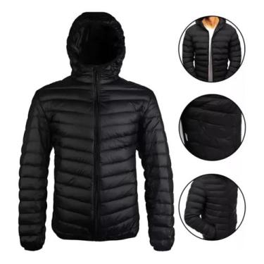 Imagem de Jaqueta Bobojaco Lisa Preta Sem Pelo Com Capuz Inverno 2023 - Mitchelg